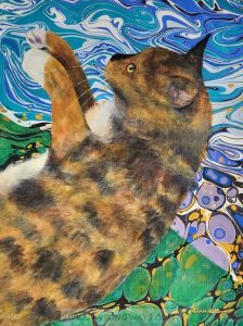 Coco Poses, 2024, Acrylic & Watercolor, 12x16